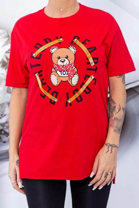 Дамска тениска 1157 Червено (G13) Fashion