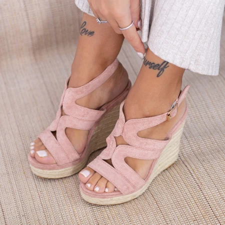 Дамски сандали на платформа HXS15 Розов (C50) Mei