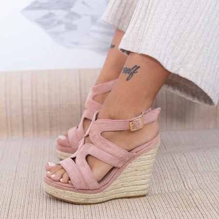 Дамски сандали на платформа HXS15 Розов (C50) Mei