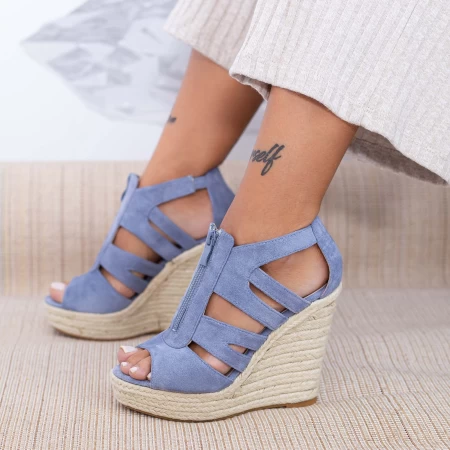 Дамски сандали на платформа HXS19 Синьо (D50) Mei