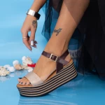 Дамски сандали на платформа TF18 Кафяво (C32) Mei