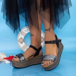 Дамски сандали на платформа TF18 Черен (C32) Mei