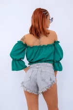 Дамски къси панталони 2420-457 Зелено (---) Fashion