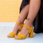 Дамски сандали на ток JSZ2 Жълто (K48) Mei