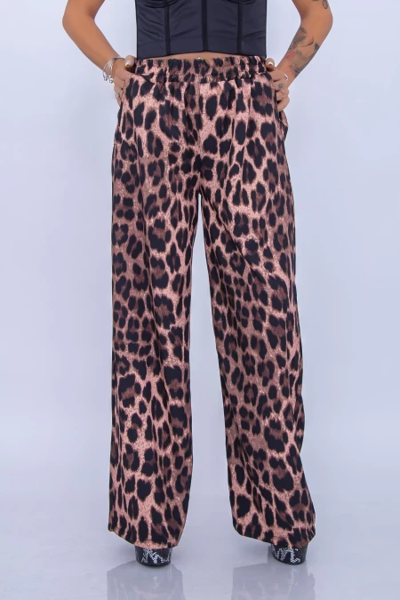Дамски панталон 12261 Леопард Браун (G00) Fashion
