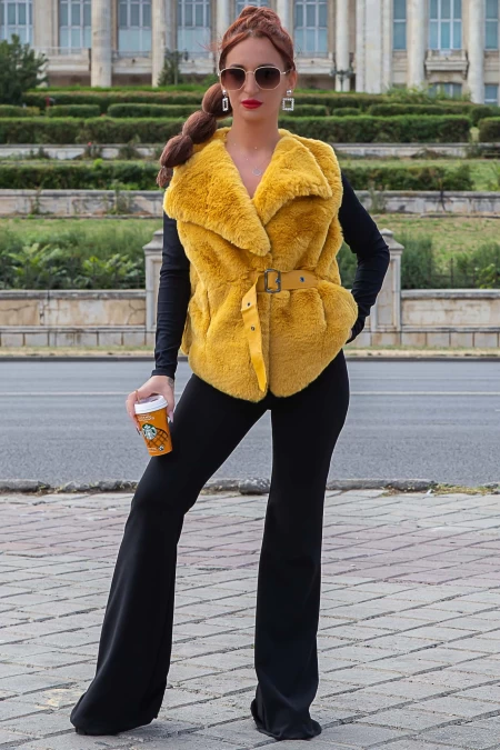 Дамска жилетка 21-13 Жълто (R02) Fashion
