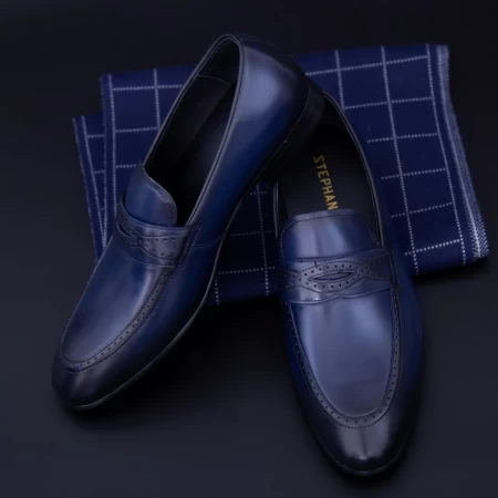 Елегантни обувки за мъже 003-831 Синьо (K39) Stephano