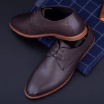 Елегантни обувки за мъже N136-8-2 Кафе (K09) Eldemas