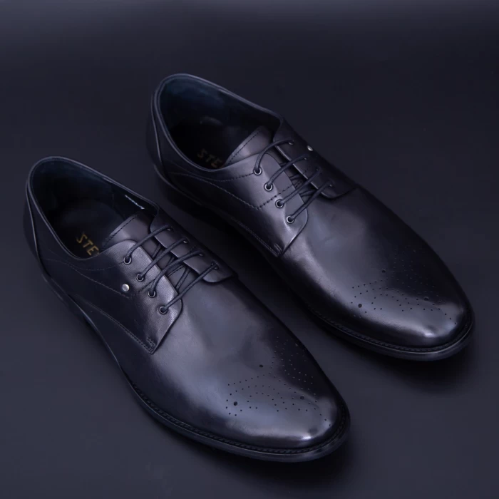 Елегантни мъжки обувки от естествена кожа Y006A-26F Черен (B22) Stephano