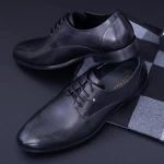 Елегантни мъжки обувки от естествена кожа Y006A-26F Черен (B22) Stephano