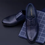 Елегантни мъжки обувки от естествена кожа Y053A-08F Тъмно синьо (B22) Stephano