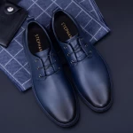 Елегантни мъжки обувки от естествена кожа KL6805 Синьо (M44) Stephano