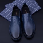 Елегантни мъжки обувки от естествена кожа KL60803 Синьо (M44) Stephano
