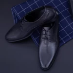 Елегантни мъжки обувки от естествена кожа QF576-K51 Черен (M45) Stephano
