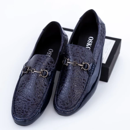 Елегантни обувки за мъже 0A582-3 Синьо (L59) Oskon