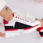 Дамски маратонки LM051 Бял-Червено (L58) Fashion