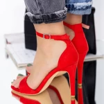 Дамски сандали на ток KV57 Червено (K27) Mei