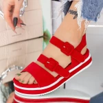 Дамски сандали LM360 Червено (L54) Mei