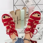 Дамски сандали HXS52 Червено (K21) Mei