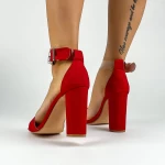 Дамски сандали с дебел ток XKK532 Червено (N17) Mei