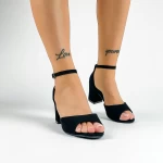 Дамски сандали с дебел ток XKK566 Черен (C25) Mei