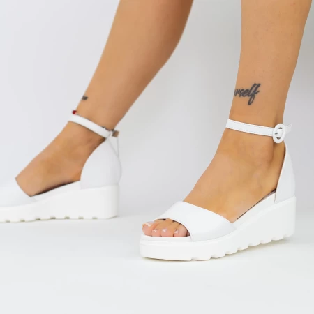 Дамски сандали на платформа LM358 Бял » MeiMall.bg