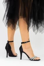 Дамски сандали с тънък ток 2YXD26 Черен (L02|L03) Mei