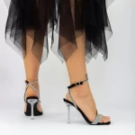Дамски сандали с тънък ток BD2A Черен (K01) Mei