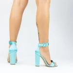Дамски сандали с дебел ток 2XKK571 Светло синьо (L48|L49) Mei