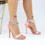 Дамски сандали с тънък ток 2XKK575 Розов (N15|N16) Mei