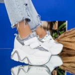 Дамски кецове с платформа 2W251 Сребро » MeiMall.bg