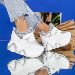 Дамски кецове с платформа 2W251 Сребро » MeiMall.bg
