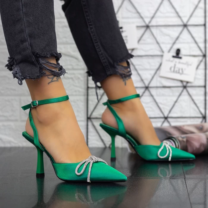 Обувки на тънък ток 2LE238 Зелено » MeiMall.bg